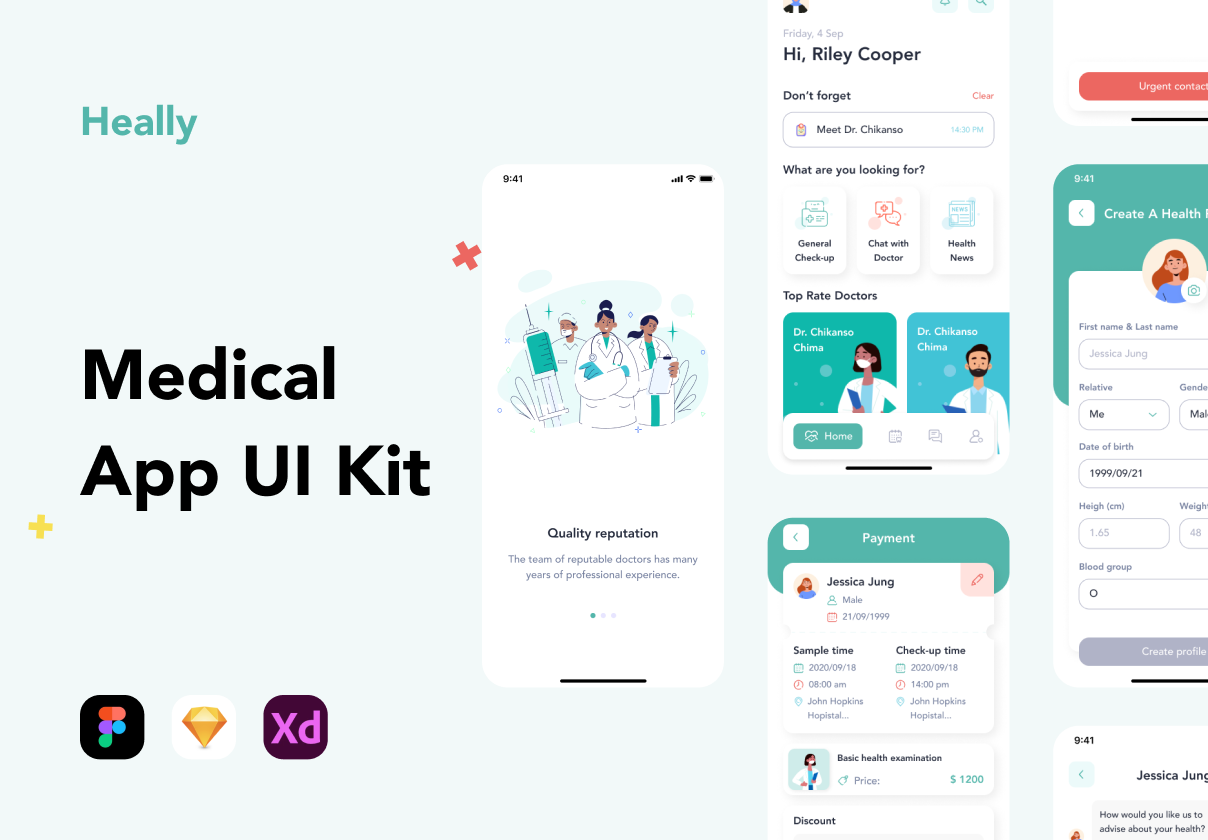 Heally - 医疗应用UI Kit (Heally - Medical App UI Kit)
