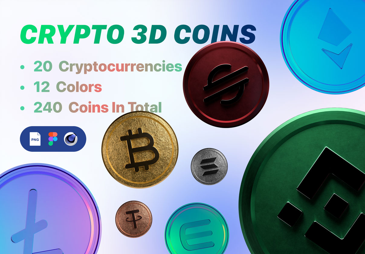 加密货币3D硬币 (Crypto 3D Coins)