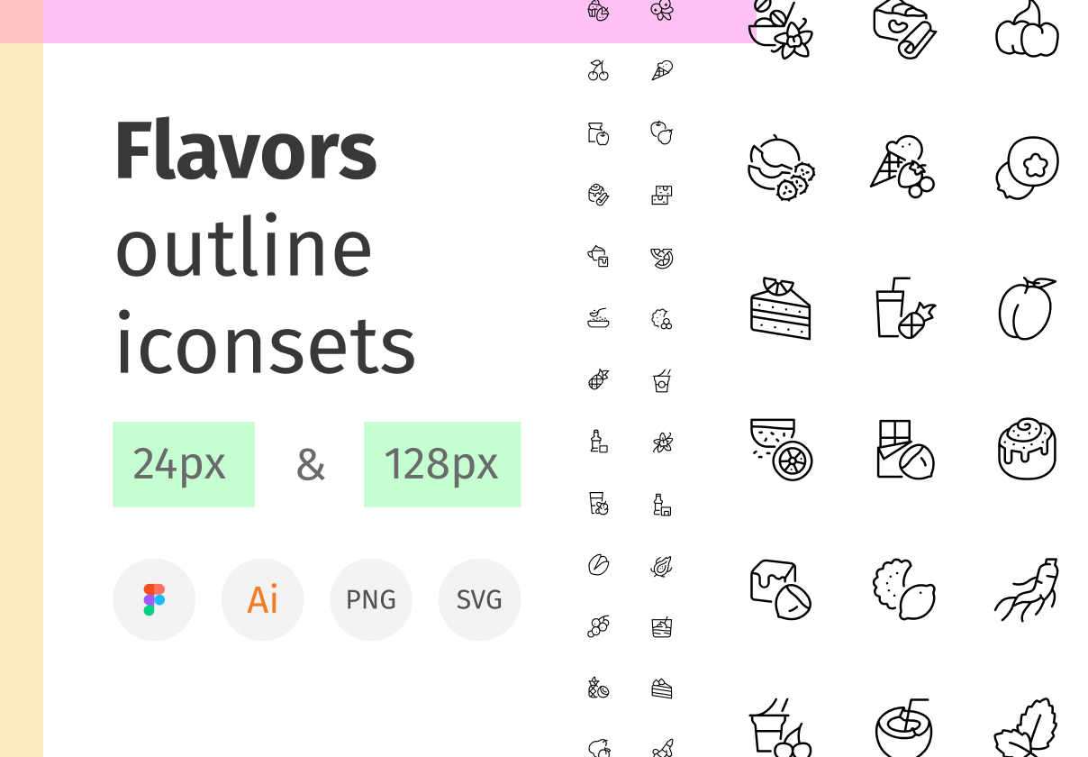 味道的轮廓图标集 (Flavors outline iconset)