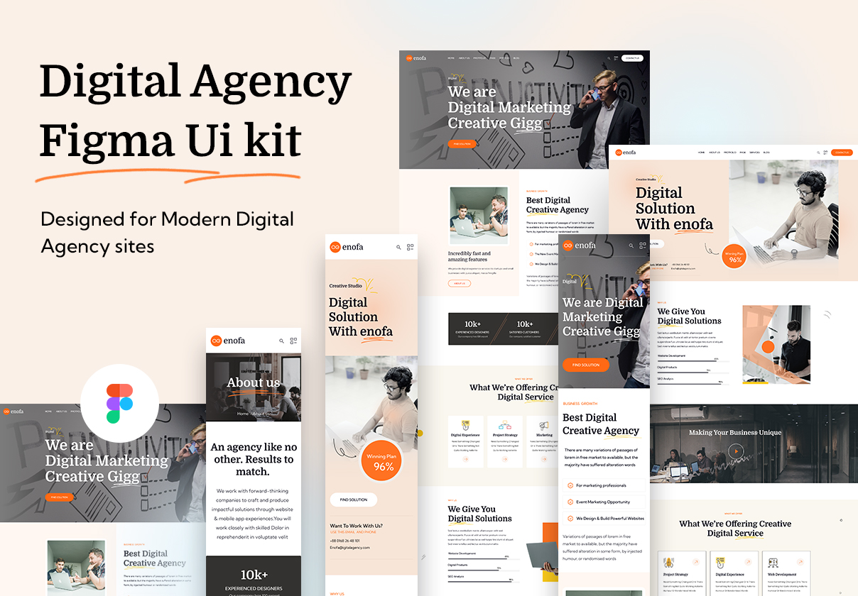 数字机构Figma UI套件 (Digital Agency Figma UI Kit)