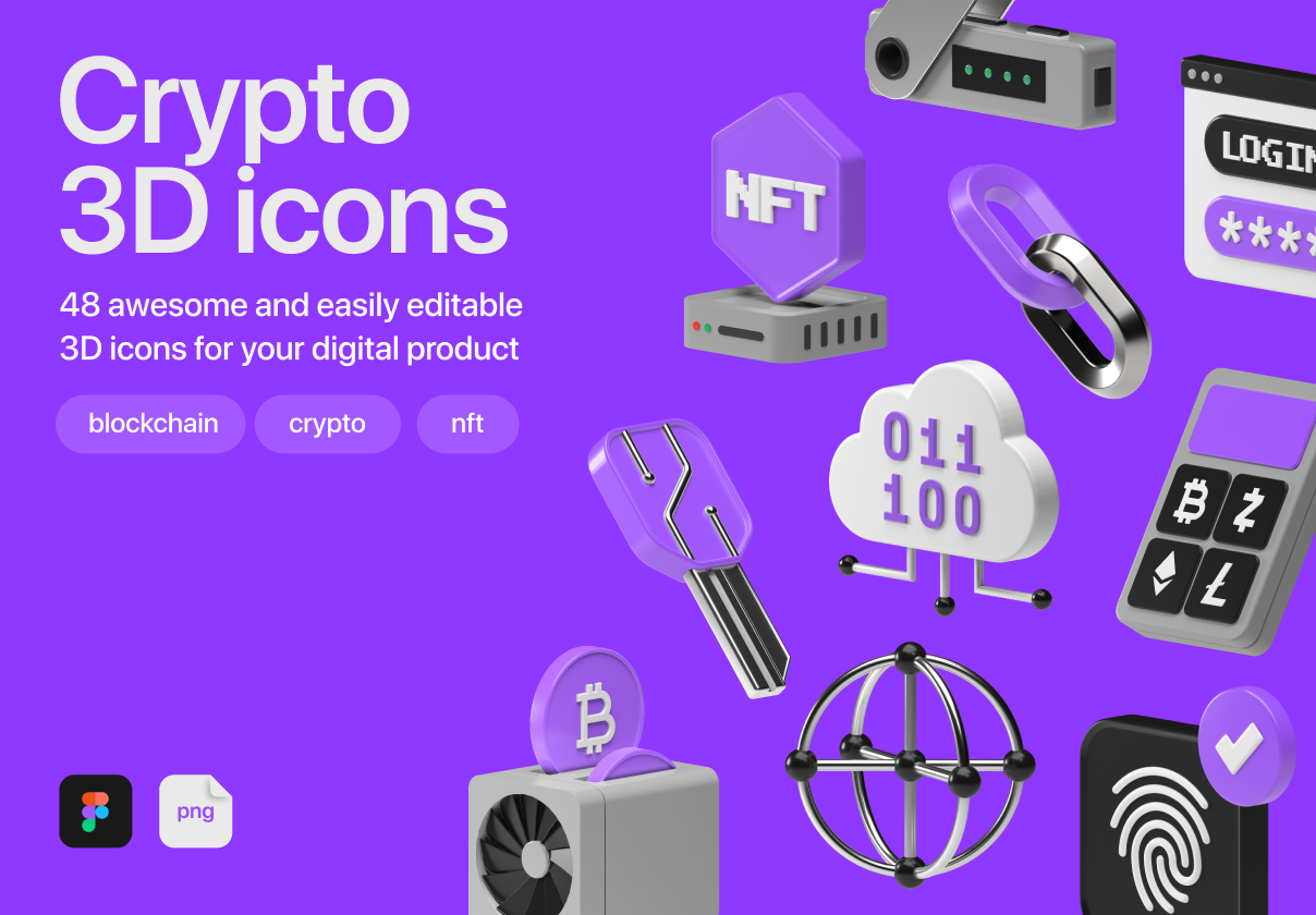 Crypto 3D图标 (Crypto 3D icons)