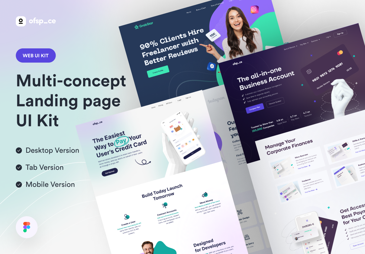 多概念着陆页UI工具包V2 (Multi-concept Landing page UI Kit V