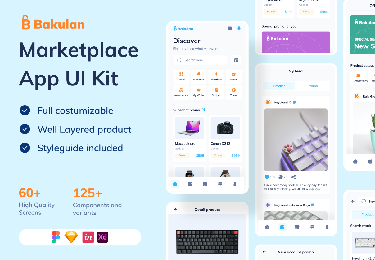 Bakulan - 电子商务移动应用UI KIT (Bakulan - Ecommerce Mobi