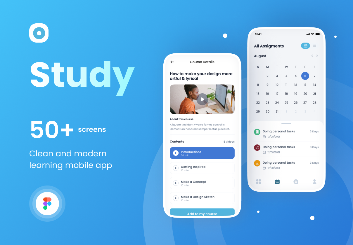 学习--电子学习应用UI套件 (Study - eLearning App UI Kits)