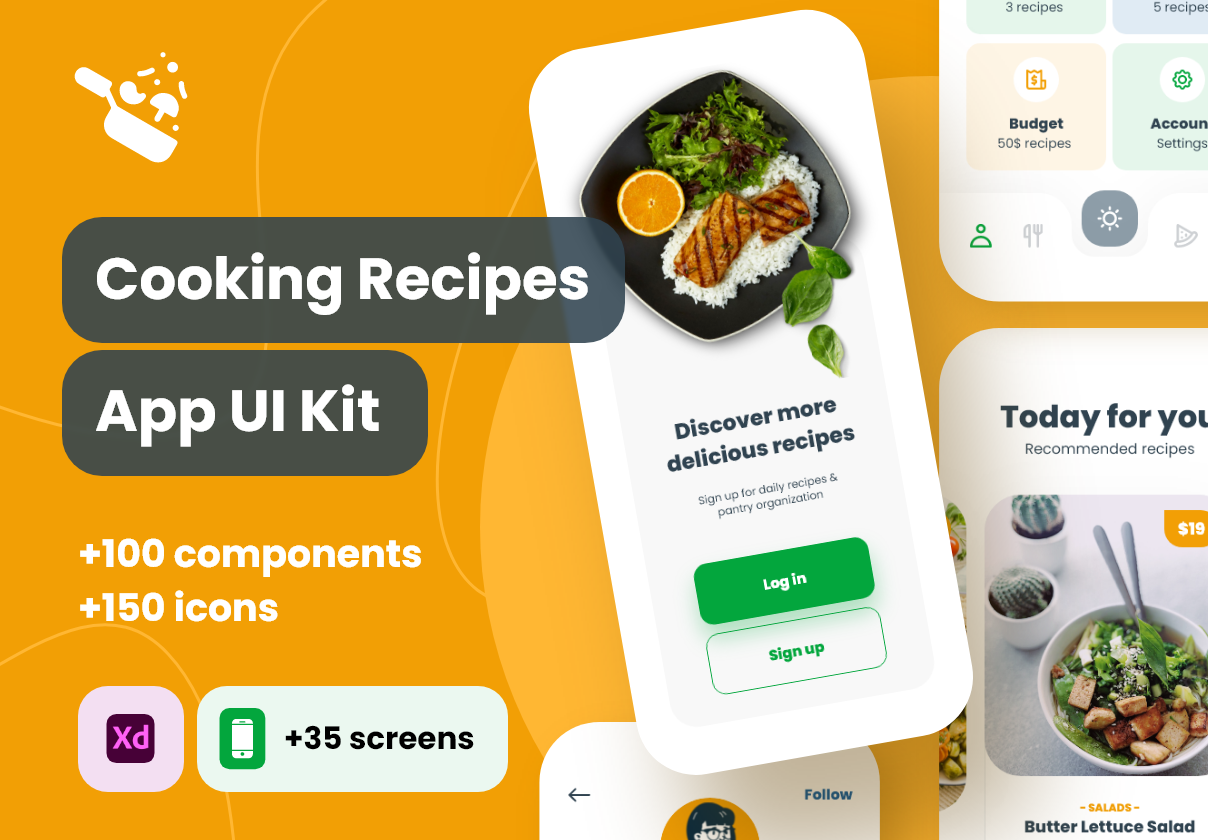 Cooki - 用于Adobe XD的UI Kit设计 (Cooki UI Kit design f