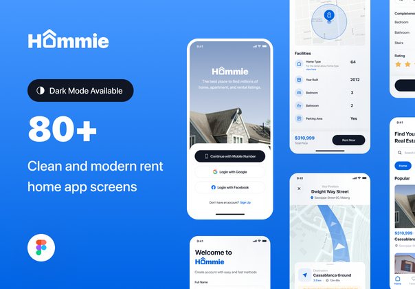 Hommie - 房地产应用UI工具包 (Hommie - Real Estate App UI K