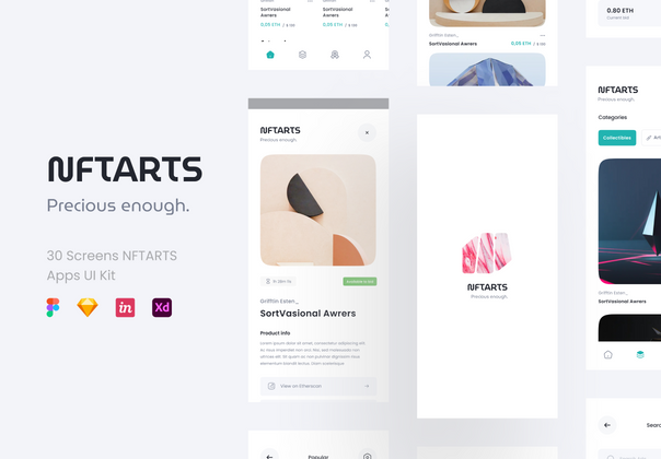 NFTARTS - NFT应用程序UI KIT (NFTARTS - NFT Apps UI KIT