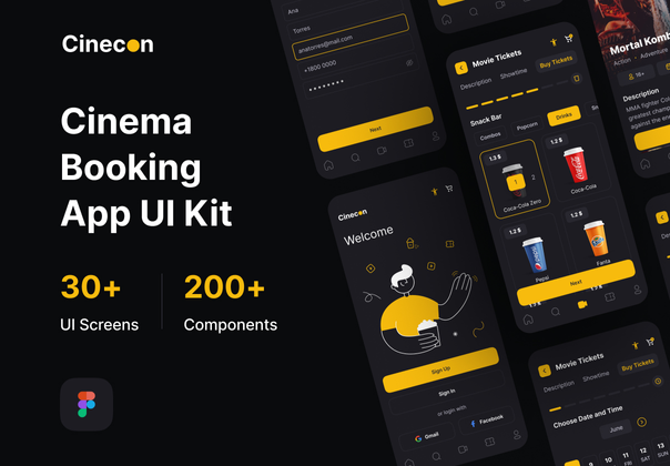 Cinecon - 电影院预订应用UI Kit (Cinecon - Cinema Booking