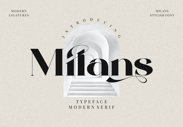 米兰斯（Milans）字样的现代衬线 (Milans Typeface Modern Serif)