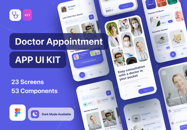 Pocket doc - 在线医生咨询应用UI Kit (Pocket doc - Online D