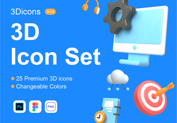 3D图标集 (3D Icons set)