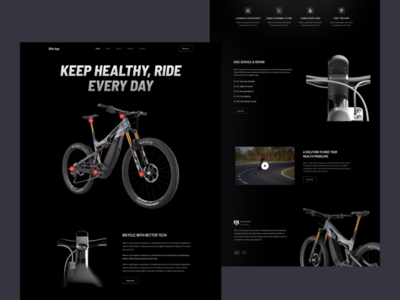 产品登陆页面。自行车(Product landing page. Cycle bike)