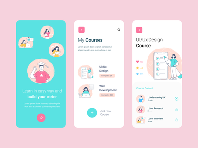 带有ui8插图的课程应用程序(Course  app With ui8 Illustration)