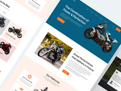 摩托车登陆页面设计(Motorcycle Landing Page Design)