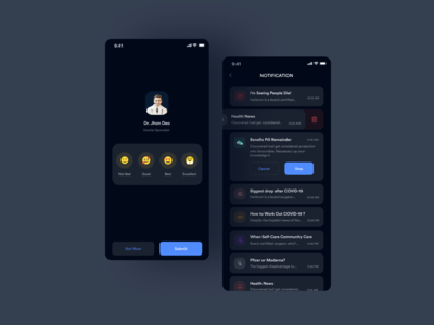 医疗移动应用程序设计，暗模式_（V-5）(Medical Mobile App Design, Dark mode _ (V-5))