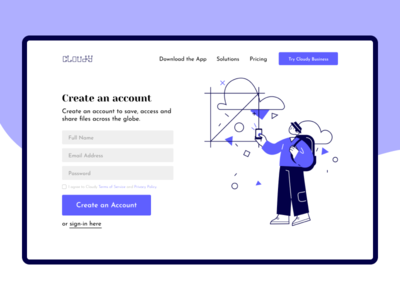 多云注册页面(Cloudy Sign Up Page)