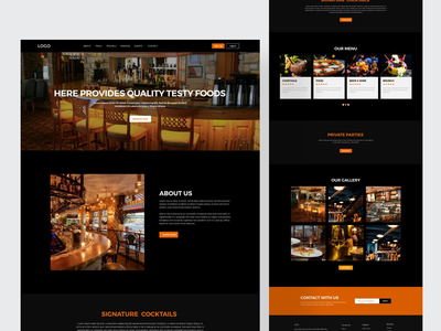 餐厅登陆页面和网站(Restaurant landing page and website)