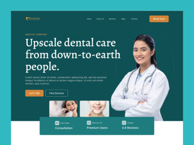 牙科登陆页面UI设计(Dental landing Page UI Design)