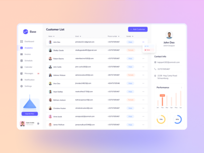 Saas仪表板_客户列表页面(Saas Dashboard _ Customer List Page)