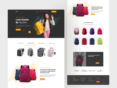 产品登陆页面 - 书包！(Product Landing page - School Bag!)