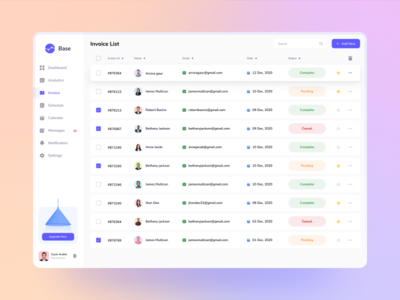 Saas仪表板_发票列表页面(Saas Dashboard _ Invoice List Page)