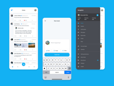 Twitter 重新设计 - 移动版(Twitter Redesign - Mobile ver)