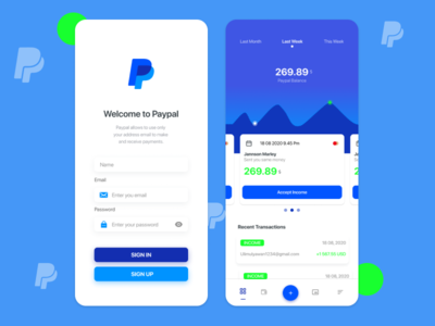 移动贝宝重新设计理念(Paypal Redesign Concept - Mobile)