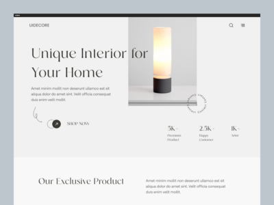 内部登陆页面设计(Interior Landing page design)