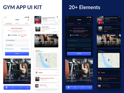 健身和健康应用程序 UI 模板(Fitness and Health App UI Templates)
