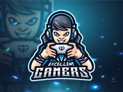 男孩电子竞技吉祥物标志设计矢量(Boy esport mascot logo design vector)