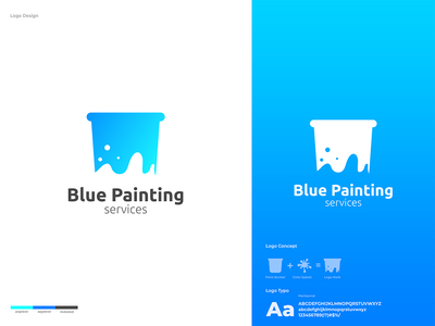 蓝画标志设计(Blue Painting logo design)