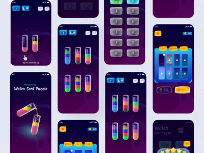 水益智游戏用户界面(Water Puzzle Game UI)