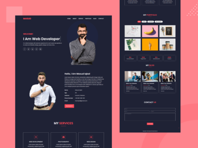 Masud 个人作品集模板(Masud Personal Portfolio Template)