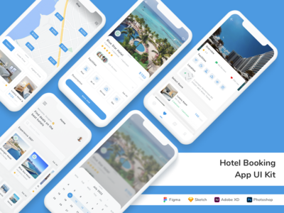 酒店预订应用程序 UI 套件(Hotel Booking App UI Kit)