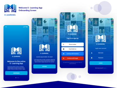 电子学习应用程序入职屏幕(E-Learning App Onboarding Screen)