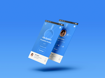 双视角应用屏幕模型(Double Perspective App Screen Mockups)