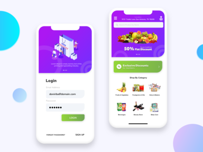 杂货订购应用程序概念(Grocery Ordering App Concept)