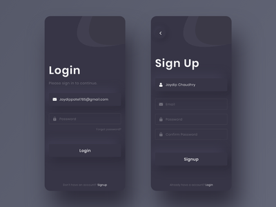 登录注册 暗模式（新拟态）(Login signup Dark mode (neumorphism))