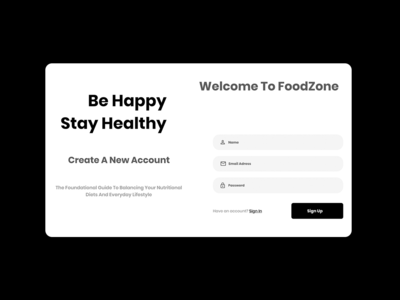 注册页面用户界面(Sign Up Page UI)