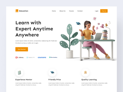 在线教育课程登陆页面设计(Online Education Course Landing Page Design)