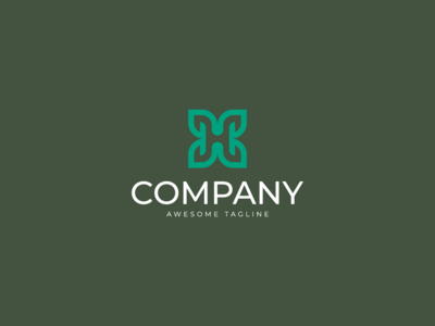 抽象 H 叶标志(Abstract H leaf logo)