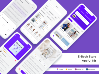 电子书商店应用程序 UI 套件(E-Book Store App UI Kit)