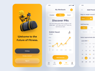 健身和锻炼移动应用程序设计(Fitness & Workout Mobile App design)