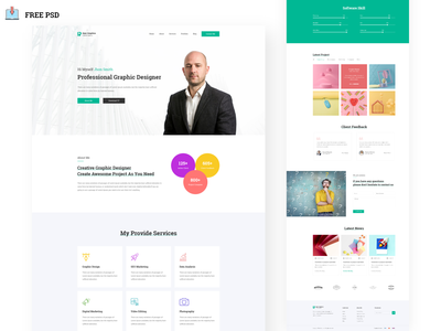 个人投资组合免费 PSD 文件(Personal Portfolio Free PSD File)