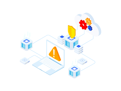 Blockchain 等轴测图的安全性(Security on Blockchain Isometric Illustration)