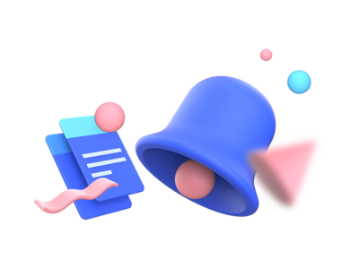 通知 3D 插图(Notification 3D Illustrations)