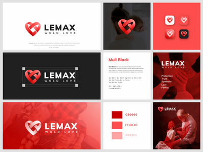 家庭爱极简主义标志和品牌设计(Family Love Minimalist logo and Branding design)