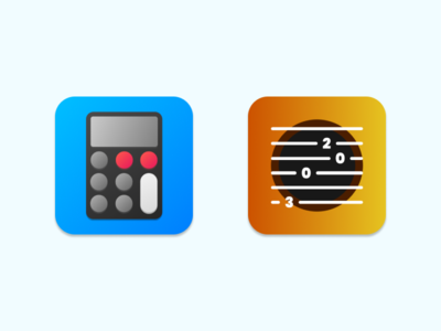 应用程序图标 - 计算器和吉他选项卡(App icons - Calculator and Guitar tabs)