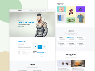 GentleMan- 设计师组合挑战 PSD 模板。(GentleMan- Designer Portfolio Challenge PSD Template.)