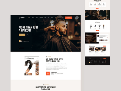 Mitako_Barber 店 PSD 模板(Mitako_Barber Shop PSD Template)